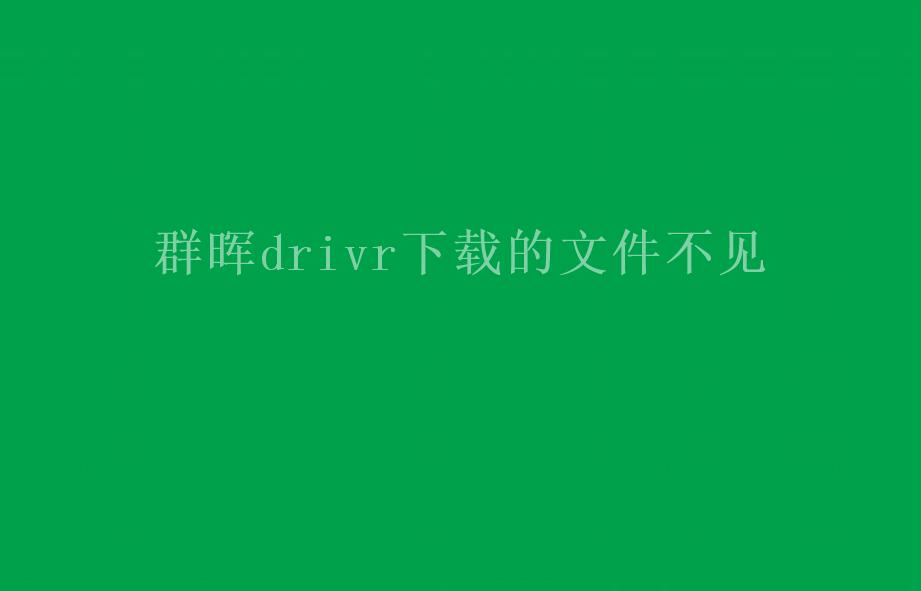 群晖drivr下载的文件不见2