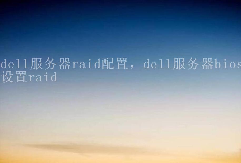 dell服务器raid配置，dell服务器bios设置raid1