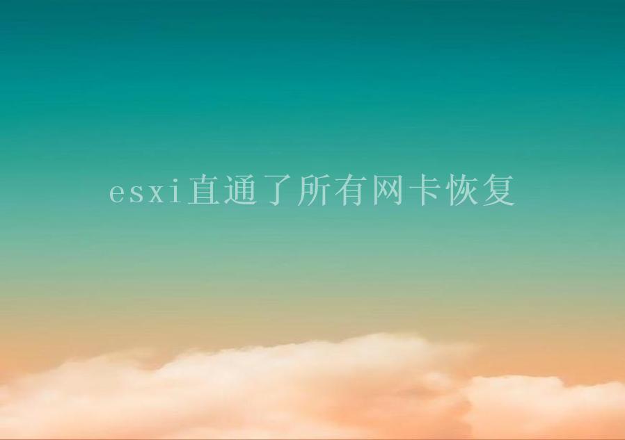 esxi直通了所有网卡恢复1