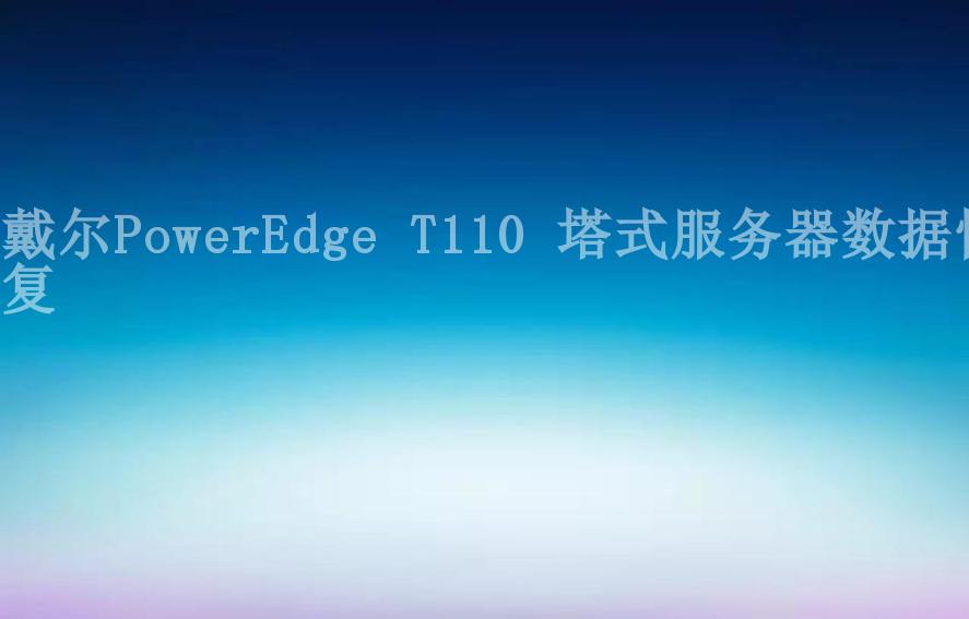 戴尔PowerEdge T110 塔式服务器数据恢复1