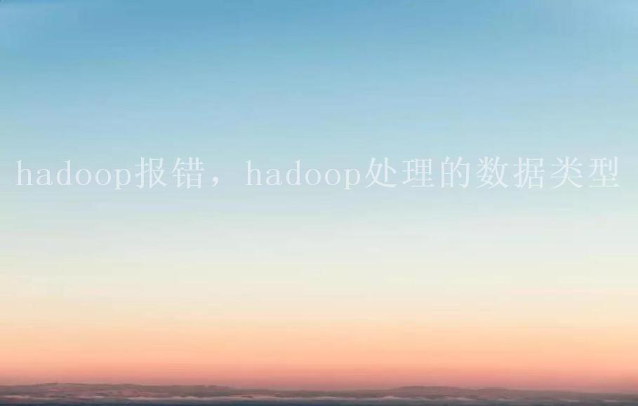 hadoop报错，hadoop处理的数据类型2