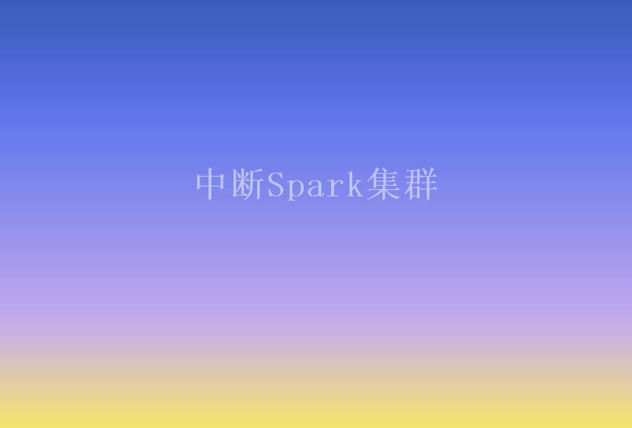 中断Spark集群2