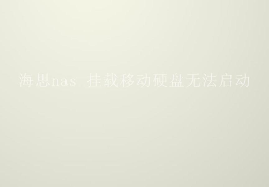 海思nas 挂载移动硬盘无法启动1