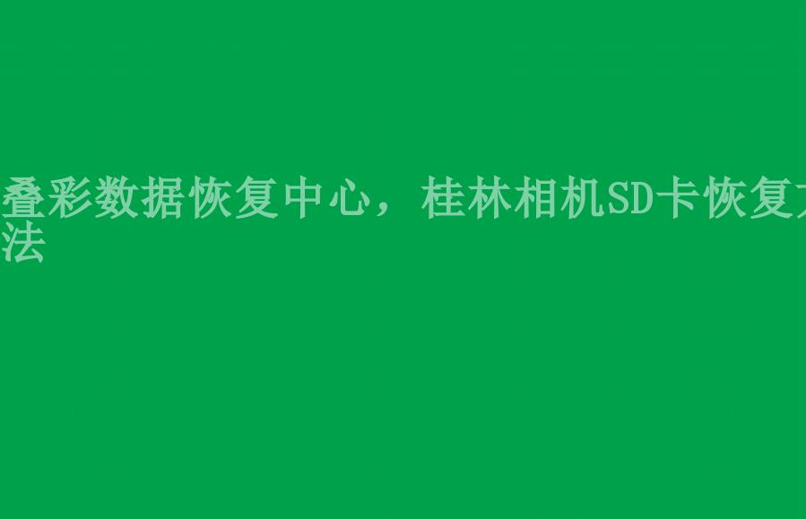 叠彩数据恢复中心，桂林相机SD卡恢复方法1