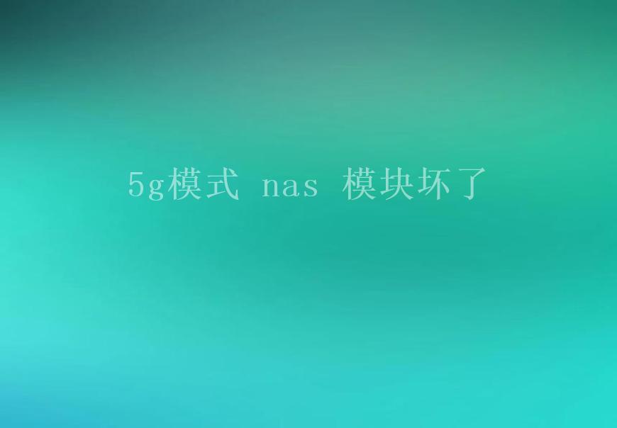 5g模式 nas 模块坏了2