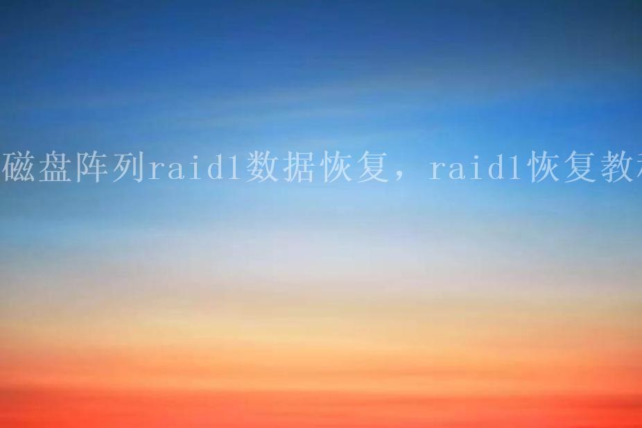 磁盘阵列raid1数据恢复，raid1恢复教程2