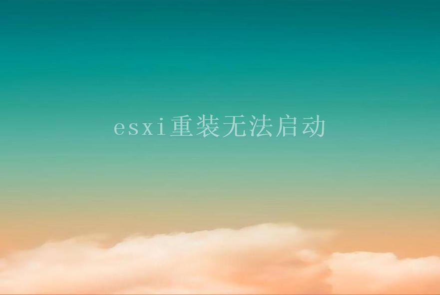 esxi重装无法启动1