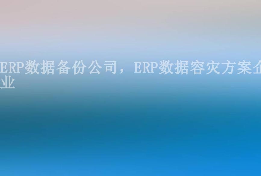ERP数据备份公司，ERP数据容灾方案企业1