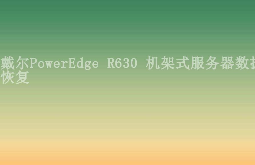 戴尔PowerEdge R630 机架式服务器数据恢复1