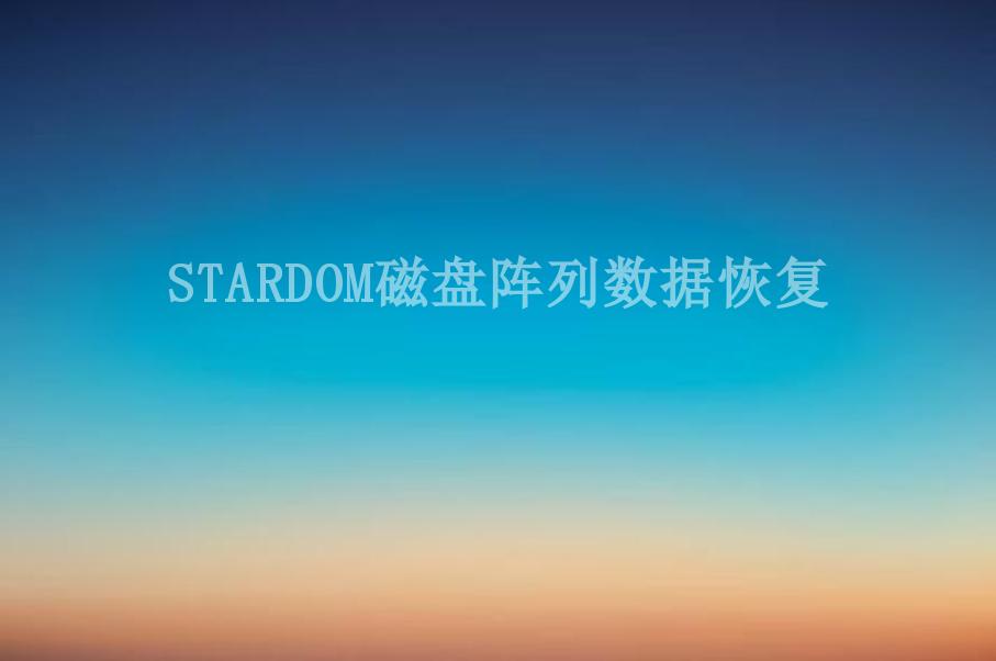 STARDOM磁盘阵列数据恢复2