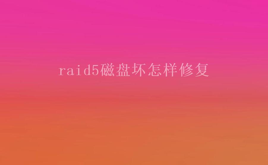 raid5磁盘坏怎样修复1