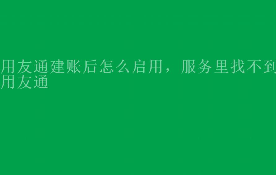 用友通建账后怎么启用，服务里找不到用友通1