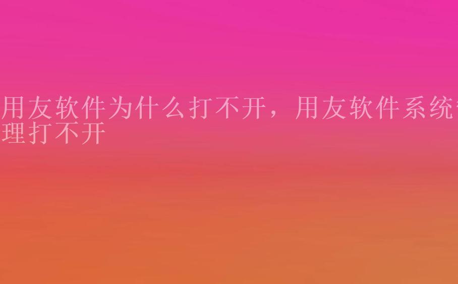 用友软件为什么打不开，用友软件系统管理打不开1