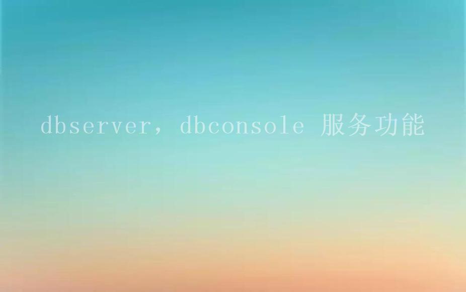 dbserver，dbconsole 服务功能2