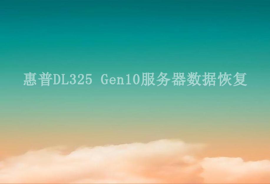 惠普DL325 Gen10服务器数据恢复2