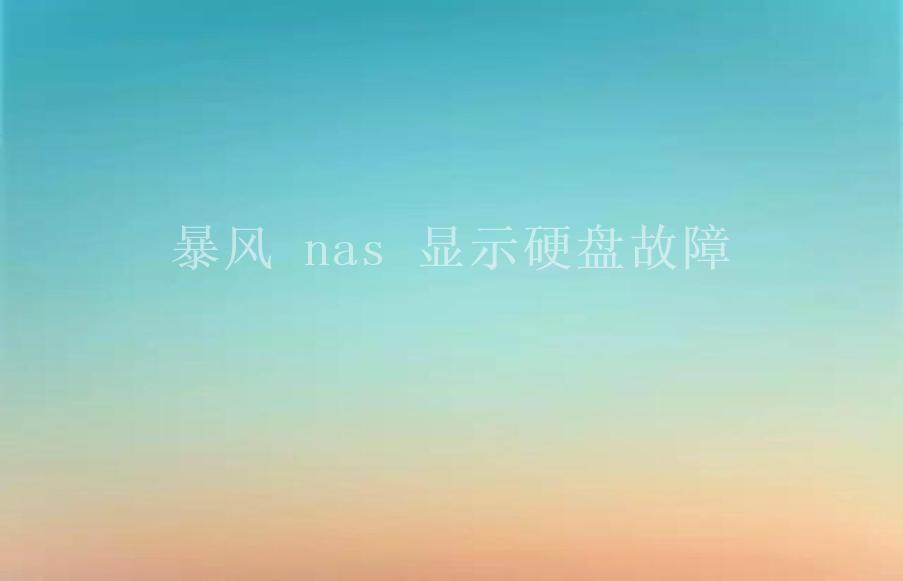 暴风 nas 显示硬盘故障2