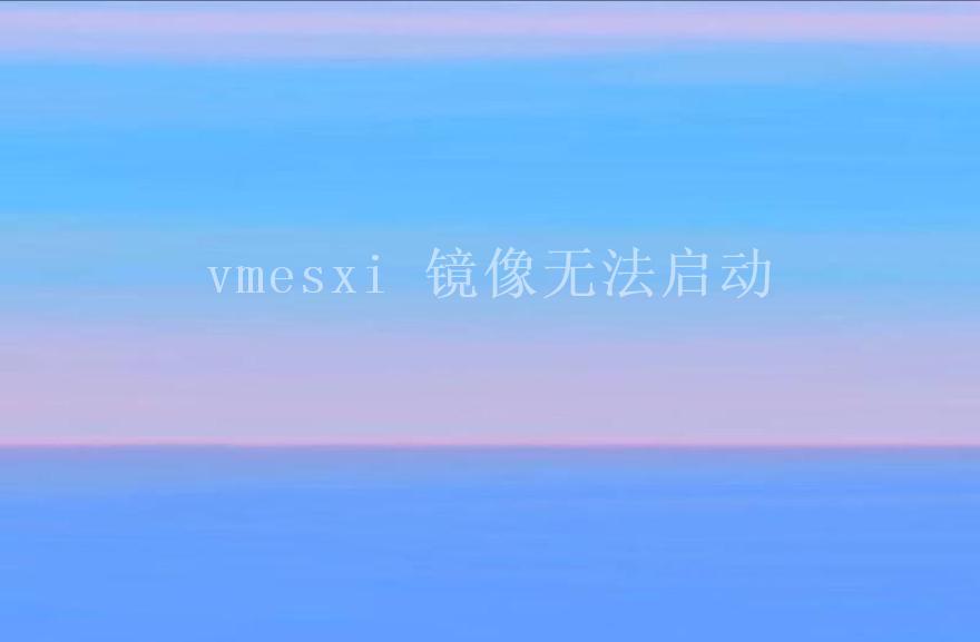 vmesxi 镜像无法启动1