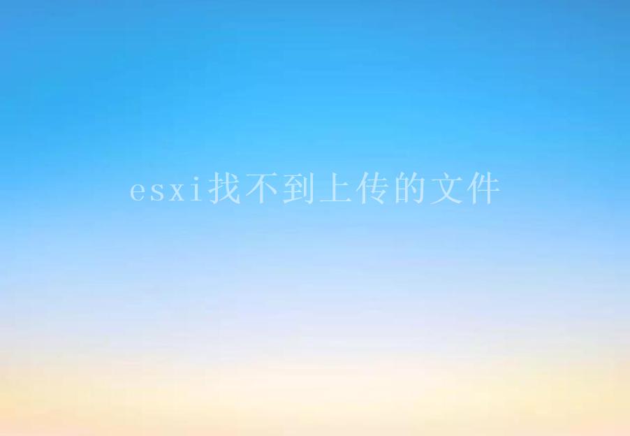 esxi找不到上传的文件2