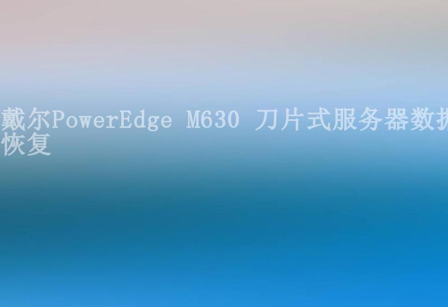 戴尔PowerEdge M630 刀片式服务器数据恢复1