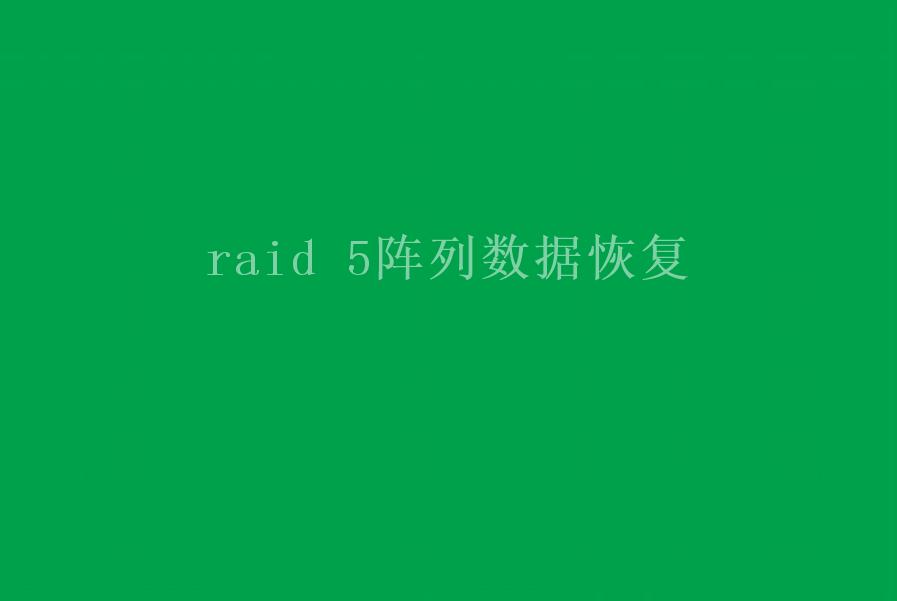 raid 5阵列数据恢复1