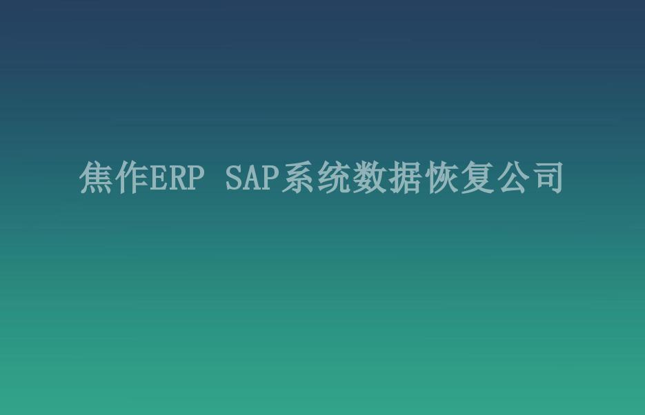 焦作ERP SAP系统数据恢复公司1