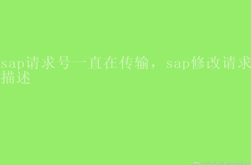 sap请求号一直在传输，sap修改请求描述2