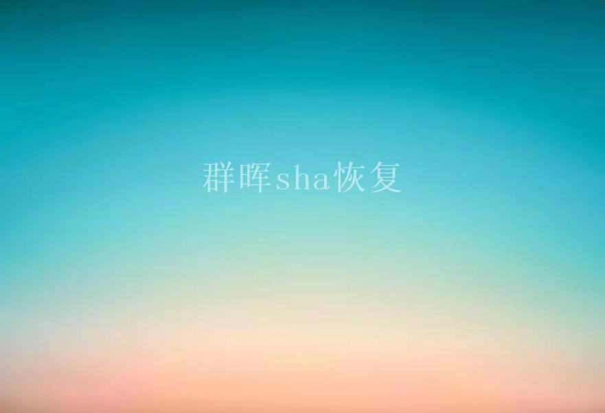 群晖sha恢复2