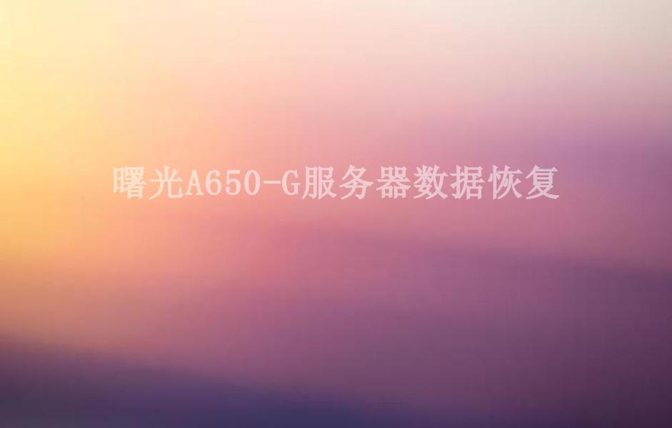 曙光A650-G服务器数据恢复1
