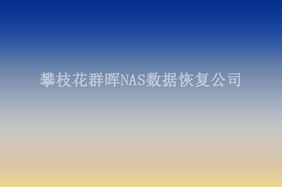 攀枝花群晖NAS数据恢复公司1