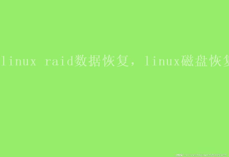 linux raid数据恢复，linux磁盘恢复1