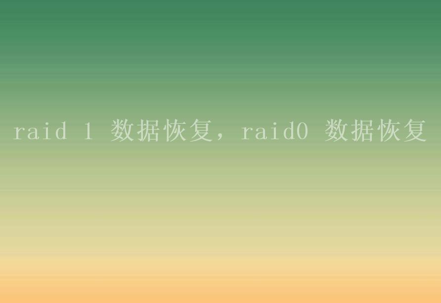 raid 1 数据恢复，raid0 数据恢复1