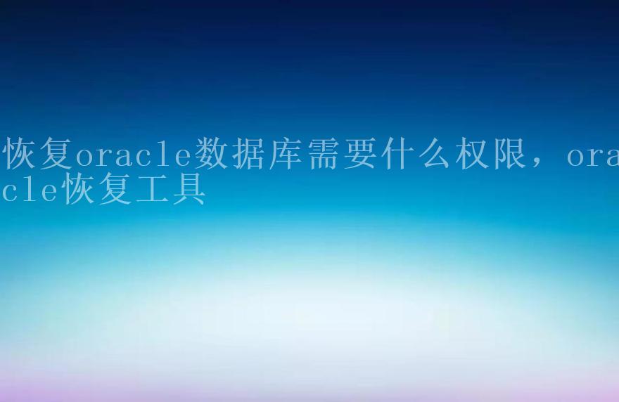 恢复oracle数据库需要什么权限，oracle恢复工具2