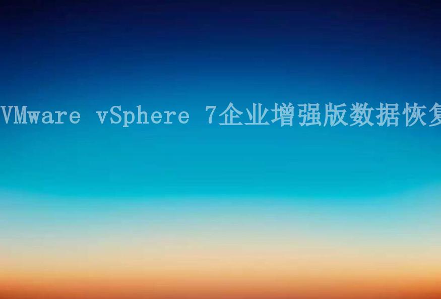 VMware vSphere 7企业增强版数据恢复1