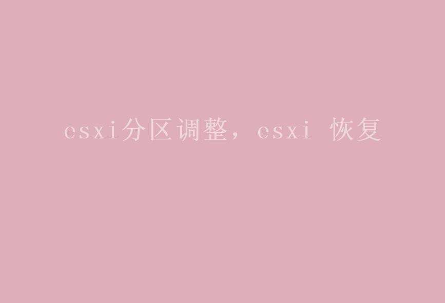 esxi分区调整，esxi 恢复1