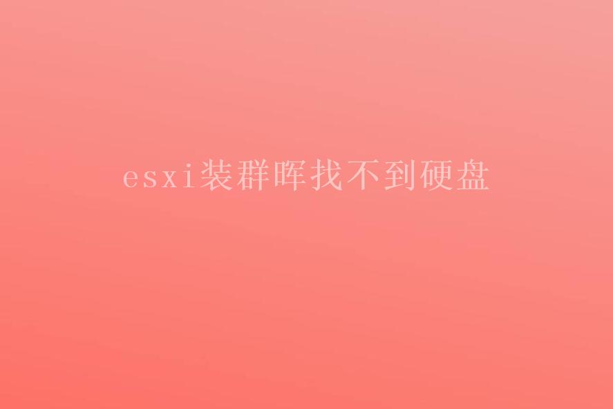 esxi装群晖找不到硬盘2