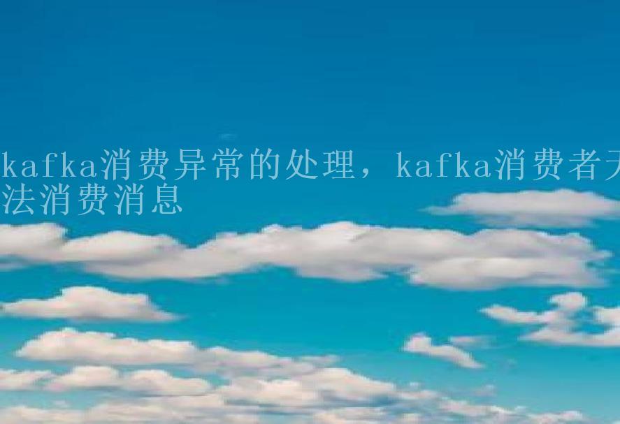 kafka消费异常的处理，kafka消费者无法消费消息1