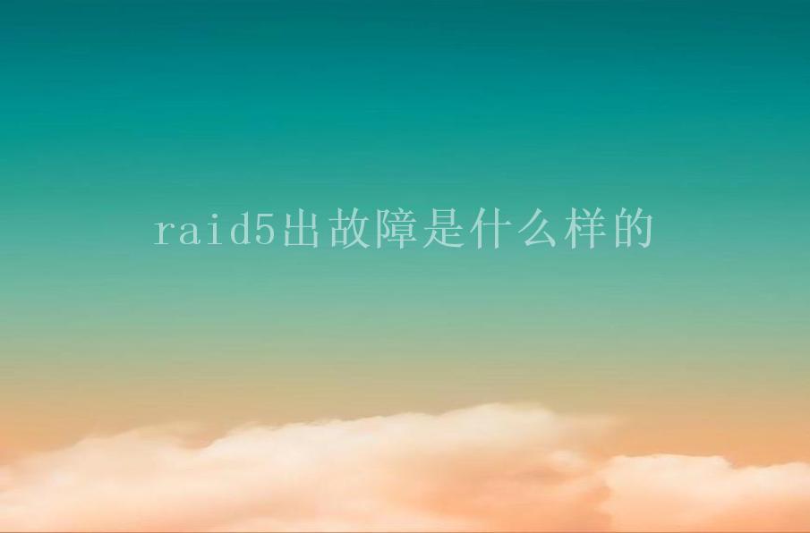 raid5出故障是什么样的1