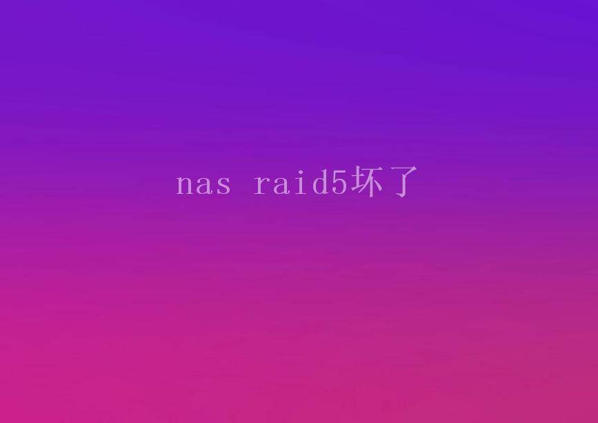 nas raid5坏了2