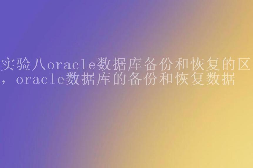 实验八oracle数据库备份和恢复的区别，oracle数据库的备份和恢复数据2