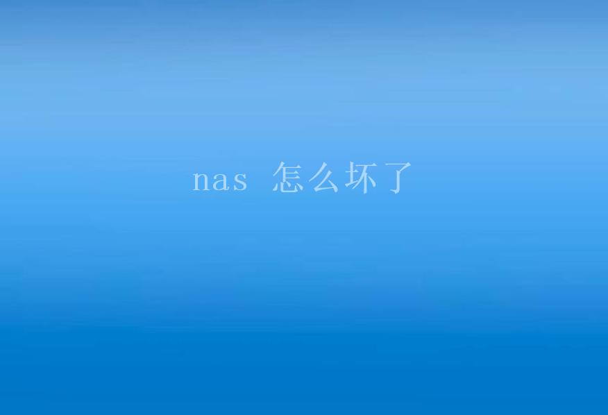 nas 怎么坏了2