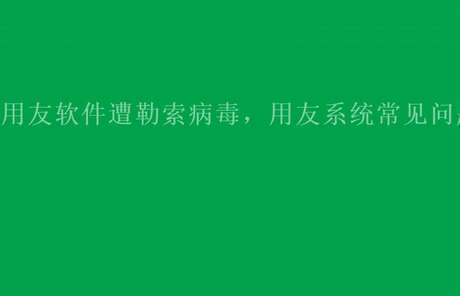 用友软件遭勒索病毒，用友系统常见问题1