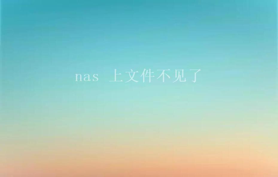 nas 上文件不见了2