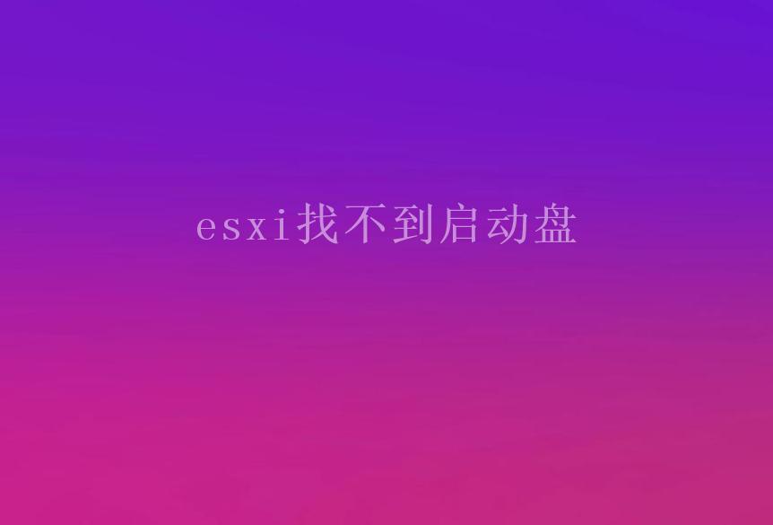 esxi找不到启动盘2