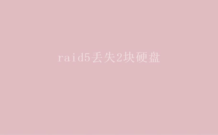 raid5丢失2块硬盘1