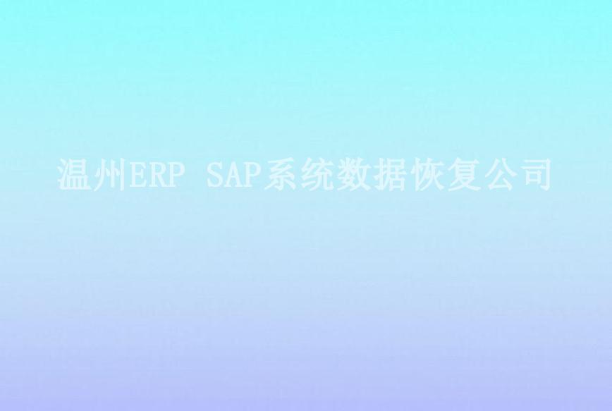 温州ERP SAP系统数据恢复公司2