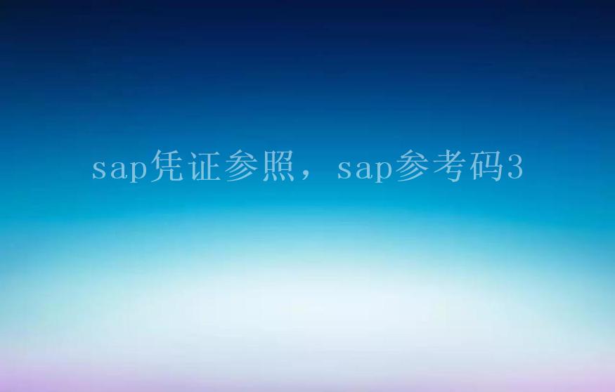 sap凭证参照，sap参考码32