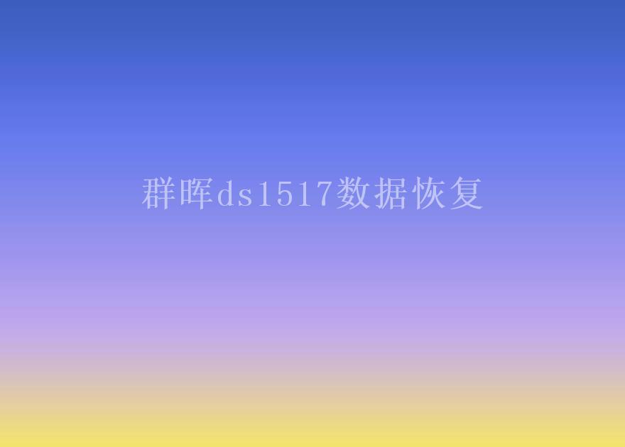 群晖ds1517数据恢复1