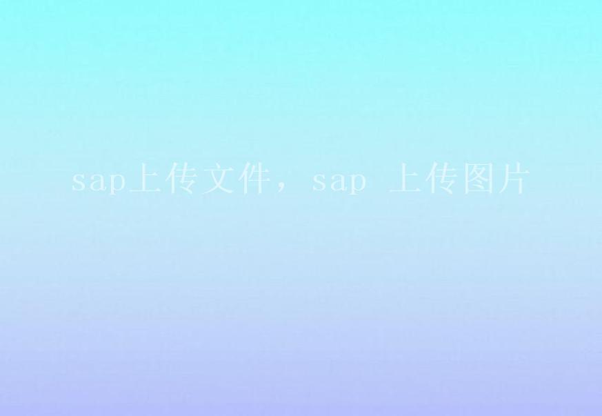 sap上传文件，sap 上传图片1