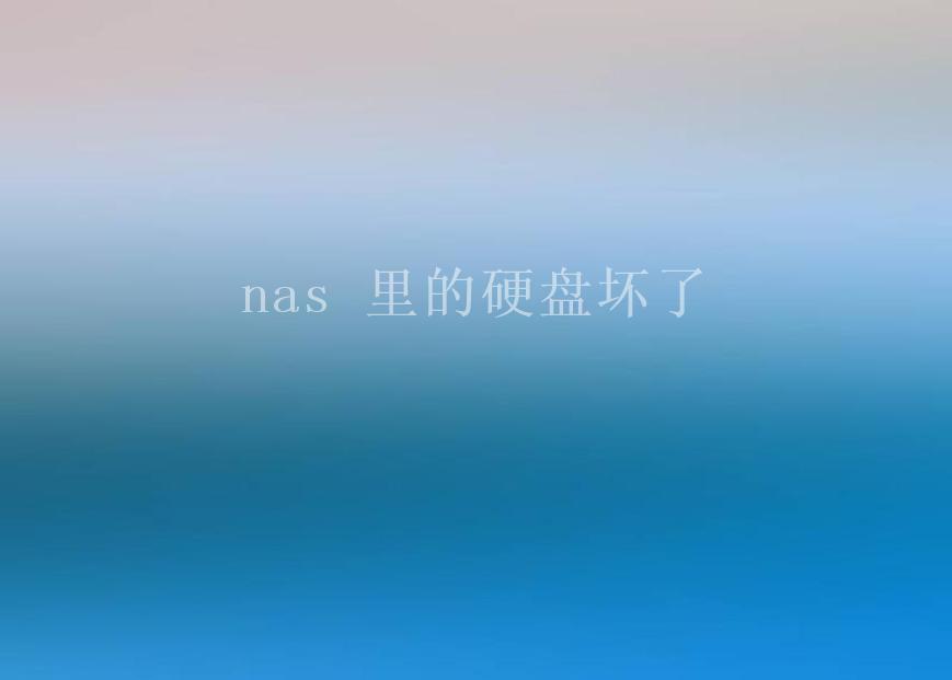 nas 里的硬盘坏了1