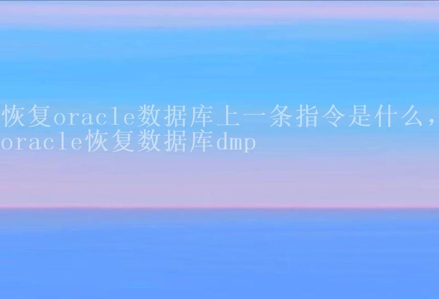 恢复oracle数据库上一条指令是什么，oracle恢复数据库dmp2